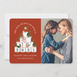 Mit dem Weihnachtstoilettenpapier Foto gerollt Feiertagskarte
