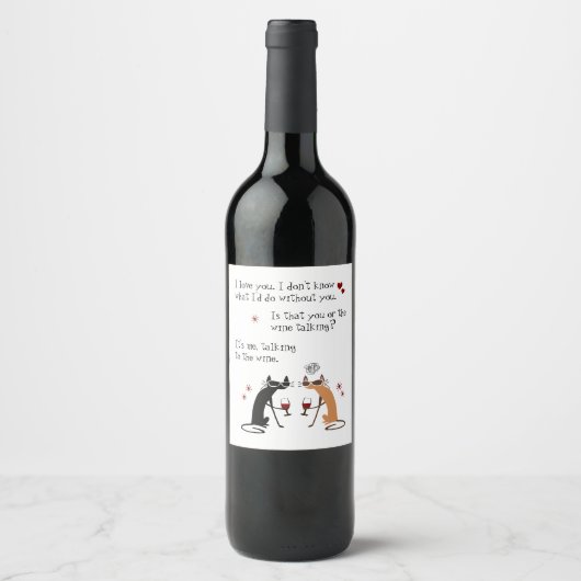 Mit dem Wein Funny Cat sprechen Weinetikett (Vorderseite)