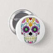 Mit dem weißen Grund färbt Totenkopf Button (Vorne & Hinten)