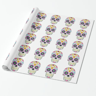 Mit dem weißen Grund färbt Totenkopf Geschenkpapier