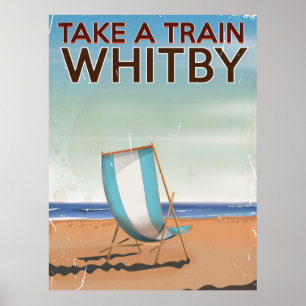 Mit dem Zug bis Whitby Vintage Reiseplakat Poster