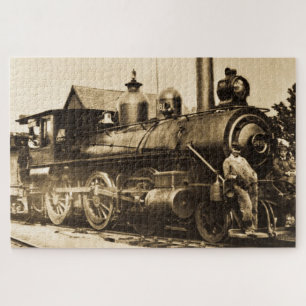 Mit dem Zug fahren Vintage-Eisenbahn-Crew Puzzle