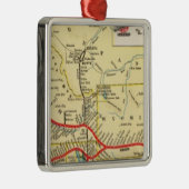 Mit dem Zug nach Chicago Silbernes Ornament (Rechts)