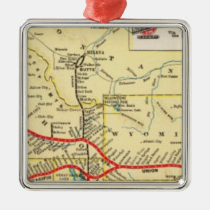 Mit dem Zug nach Chicago Silbernes Ornament