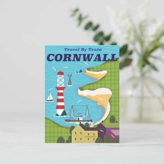 Mit dem Zug nach Cornwall Postkarte (Stehend Vorderseite)