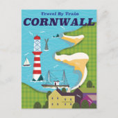 Mit dem Zug nach Cornwall Postkarte (Vorderseite)