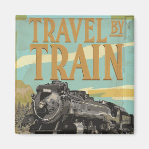 Mit dem Zug reisen Magnet