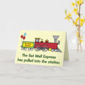 Mit dem Zug und den Balloons geht es gut Karte (Gelbe Blume)