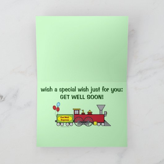 Mit dem Zug und den Balloons geht es gut Karte (Innenseite)