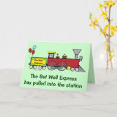 Mit dem Zug und den Balloons geht es gut Karte (Gelbe Blume)