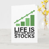 Mit den Aktien ist das Leben besser Karte (Gelbe Blume)