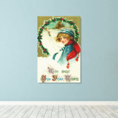 Mit den besten Neujahrswünsche Rodelbahn Leinwanddruck (Insitu (Holzboden))