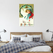 Mit den besten Neujahrswünsche Rodelbahn Leinwanddruck (Insitu (Schlafzimmer))