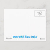 mit den Bullen laufen Postkarte (Rückseite)