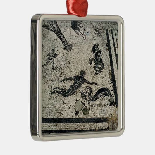 Mit den Delphinen, vom Frigidarium O schwimmen Silbernes Ornament (Rechts)