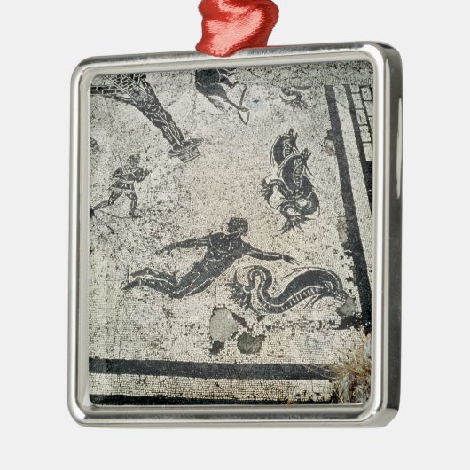 Mit den Delphinen, vom Frigidarium O schwimmen Silbernes Ornament (Links)