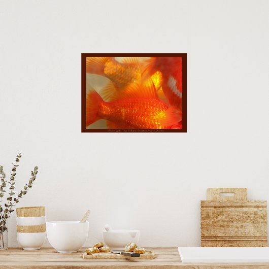 Mit den Fishien schwimmen Poster (Küche)