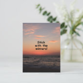 "Mit den Gewinnern zusammenhalten" Postkarte (Stehend Vorderseite)