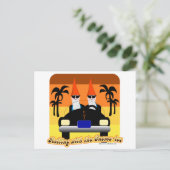 Mit den Gnom-Ies rollen Postkarte (Stehend Vorderseite)