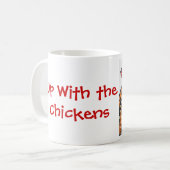 Mit den Hühnern Kaffeetasse (Vorderseite Links)
