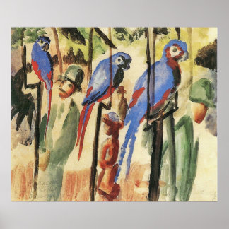 Mit den Papageien I von August Macke Poster