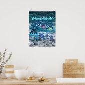 Mit den Quallen schwimmen Poster (Küche)