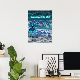 Mit den Quallen schwimmen Poster