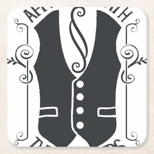 Mit den Stümpern verbunden Rechteckiger Pappuntersetzer (Vorderseite)