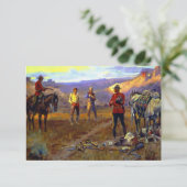 "Mit den Waren gefangen" von Charles M. Russell Dankeskarte (Stehend Vorderseite)