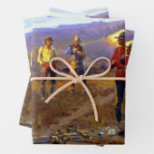 "Mit den Waren gefangen" von Charles M. Russell Geschenkpapier Set (Beispiel)
