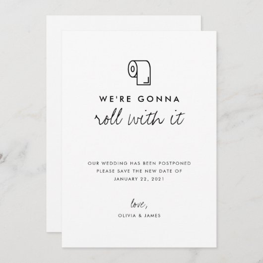 Mit der Änderung der Pläne für die Hochzeitverläng Ankündigung (Vorne/Hinten)