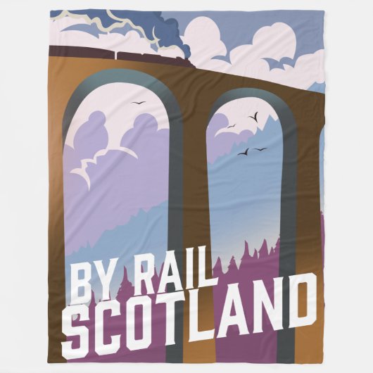 Mit der Bahn Schottland Fleecedecke (Vorderseite)