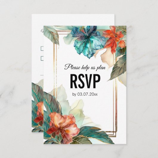 Mit der Diätauswahl Hibiskus Serenade Paradies RSVP Karte (Vorne/Hinten)