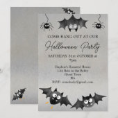 Mit der Einladung zum Fledermäuse-Halloween-Party  (Vorne/Hinten)