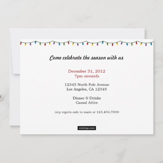 mit der Einladung zum Weihnachtsbaum (Rückseite)