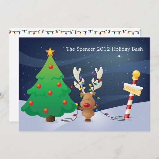 mit der Einladung zum Weihnachtsbaum (Vorne/Hinten)