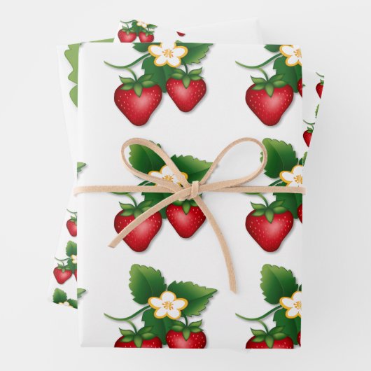 Mit der Liebe Erdbeere abwischen Geschenkpapier Set (Beispiel)