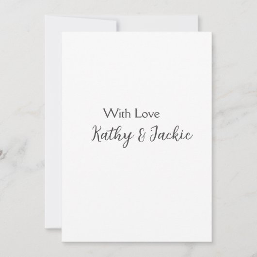 Mit der Liebe fügen Sie Ehepaare Namen Hochzeit ei Einladung (Vorderseite)