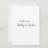 Mit der Liebe fügen Sie Ehepaare Namen Hochzeit ei Einladung (Rückseite)