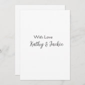 Mit der Liebe fügen Sie Ehepaare Namen Hochzeit ei Einladung (Vorne/Hinten)