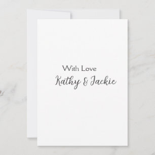 Mit der Liebe fügen Sie Ehepaare Namen Hochzeit ei Einladung