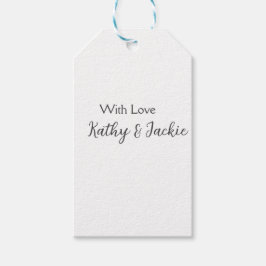 Mit der Liebe fügen Sie Ehepaare Namen Hochzeit ei Geschenkanhänger