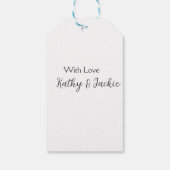 Mit der Liebe fügen Sie Ehepaare Namen Hochzeit ei Geschenkanhänger (Rückseite)