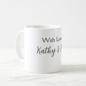 Mit der Liebe fügen Sie Ehepaare Namen Hochzeit ei Kaffeetasse (Vorderseite Links)