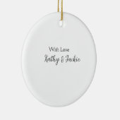 Mit der Liebe fügen Sie Ehepaare Namen Hochzeit ei Keramik Ornament (Rechts)