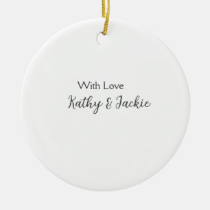 Mit der Liebe fügen Sie Ehepaare Namen Hochzeit ei Keramik Ornament