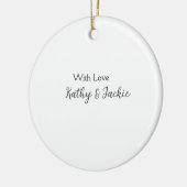 Mit der Liebe fügen Sie Ehepaare Namen Hochzeit ei Keramik Ornament (Links)