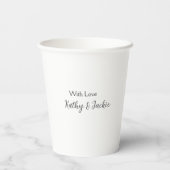 Mit der Liebe fügen Sie Ehepaare Namen Hochzeit ei Pappbecher (Rückseite)