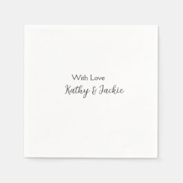 Mit der Liebe fügen Sie Ehepaare Namen Hochzeit ei Serviette