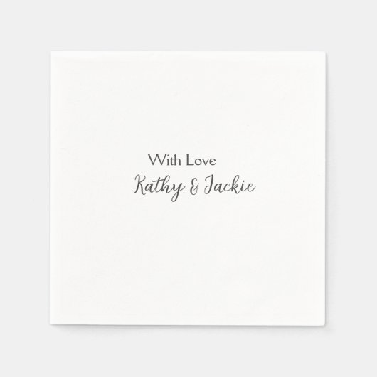 Mit der Liebe fügen Sie Ehepaare Namen Hochzeit ei Serviette (Vorderseite)